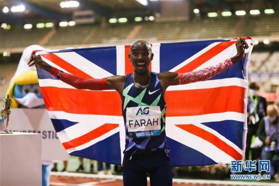 (体育)(1)田径——钻石联赛布鲁塞尔站:法拉赫打破男子一小时跑世界纪录并夺冠