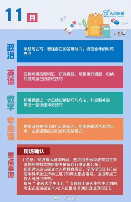 备考|考研党请查收！这份2021考研时间表，愿你逢考必过