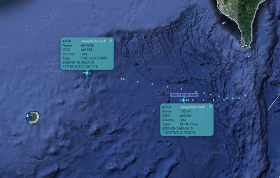 美军|美军同时向南海连派两架侦察机 其中一架飞机6天来了4次