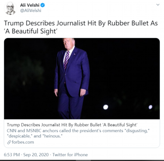 特朗普|记者中弹，特朗普：这真是一道美丽风景