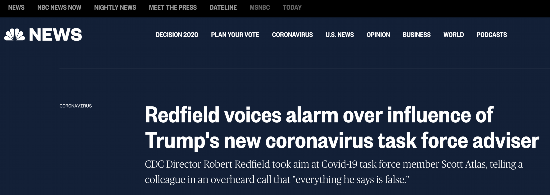 白宫|公开撕！美疾控中心主任质疑白宫疫情顾问：他的话没一句是对的！