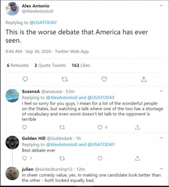 特朗普|一团糟！这是美国有史以来最糟糕的一次辩论