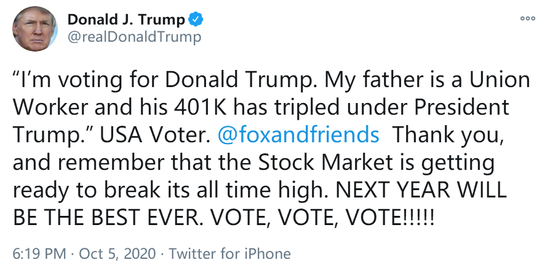 特朗普推特截图