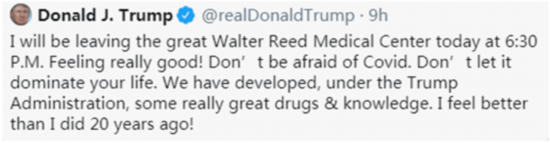 特朗普|特朗普“出院”前要民众别怕新冠 网民怒了