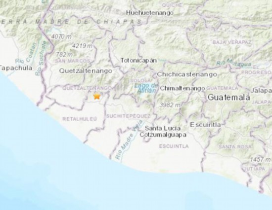 震源深度|危地马拉西部发生5.1级地震 震源深度100.5千米