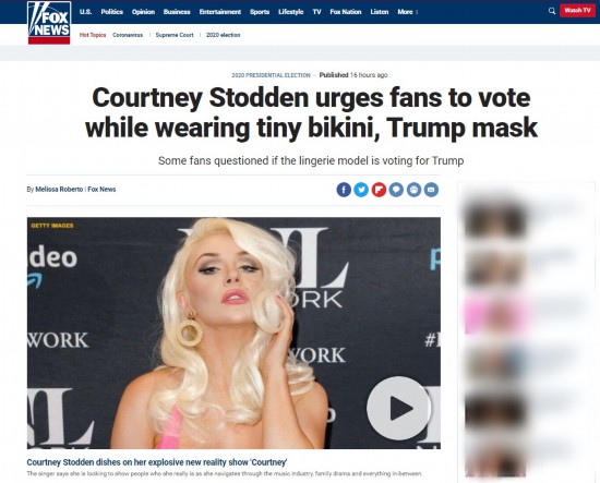 Instagram|美国女模特穿比基尼、戴“特朗普面具”、持高尔夫球杆，呼吁粉丝投票
