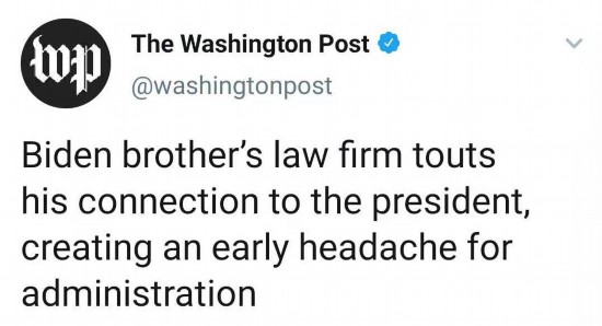 白宫|美媒：拜登弟弟所在律师事务所登广告“炫耀”与总统关系，给新政府带来麻烦