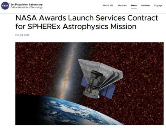 NASA|拿下NASA大订单！SpaceX将负责SPHEREx发射任务