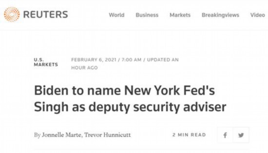 拜登|外媒：拜登将提名副国家安全顾问