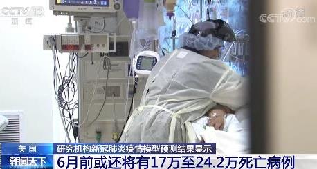 肺炎|美研究机构：6月前美国或将有超17万人死于新冠肺炎