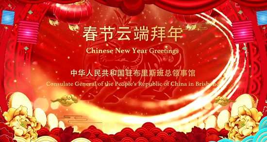 昆州|中国驻布里斯班总领馆举行2021年春节云端拜年活动