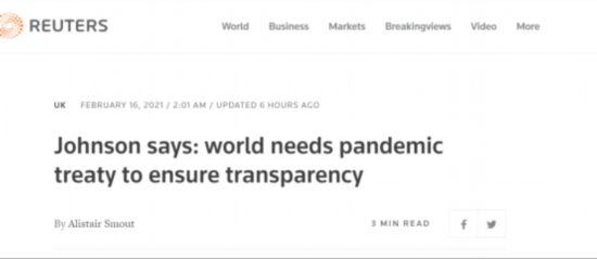 约翰逊|一而再再而三！约翰逊接连两天毫无根据地就新冠疫情源头抹黑中国
