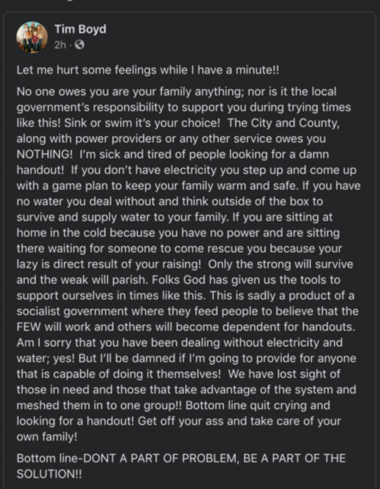 得州|美国市长：美国人要学会自救！政府救援？那是社会主义干的事儿！