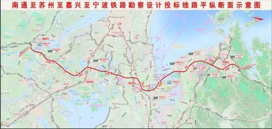 荔枝新闻 江苏   通苏嘉甬铁路途经沪苏通长江公铁大桥,杭州湾跨海