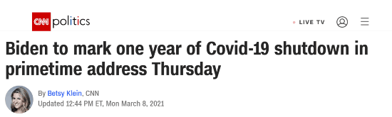 拜登|拜登将发表首次黄金时段演讲，纪念美国大部分地区因新冠疫情封锁一周年