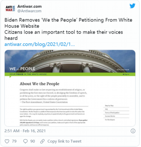 请愿|拜登政府干了件让全球网民意外的事,美国主流媒体却没有报