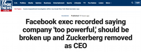 福克斯新闻网报道截图