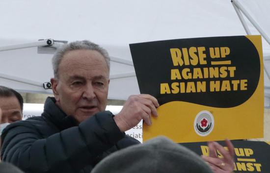 美国各地举办反对仇恨亚裔抗议活动。(资料图)