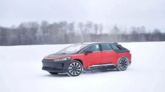 进行高寒测试的FF91。图片来自贾跃亭公众号