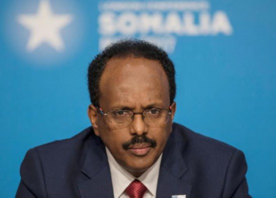 △索马里总统穆罕默德·阿卜杜拉希·穆罕默德（图片来源：路透社）