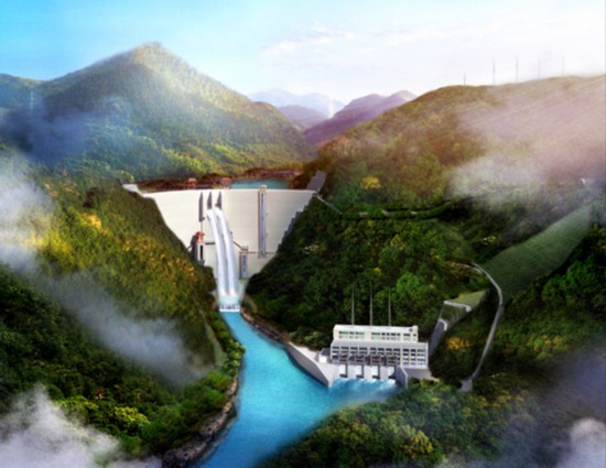 刚果（金）布桑加水电站效果图。刚果（金）布桑加水电站建设方供图