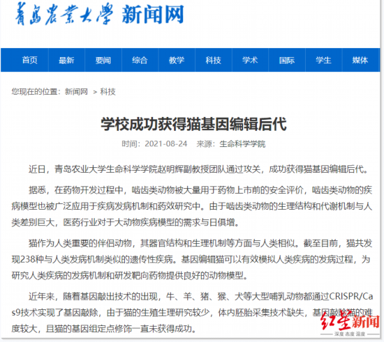 ▲青岛农业大学官网相关报道截图（部分）