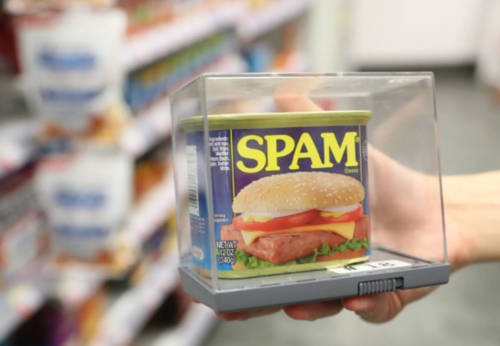 被放在防盗盒里的午餐肉罐头(纽约邮报)