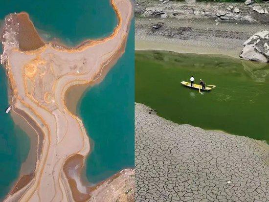 (视频截图)左图为葫芦口水库,右图为长沙坝水库。 图/威远零距离