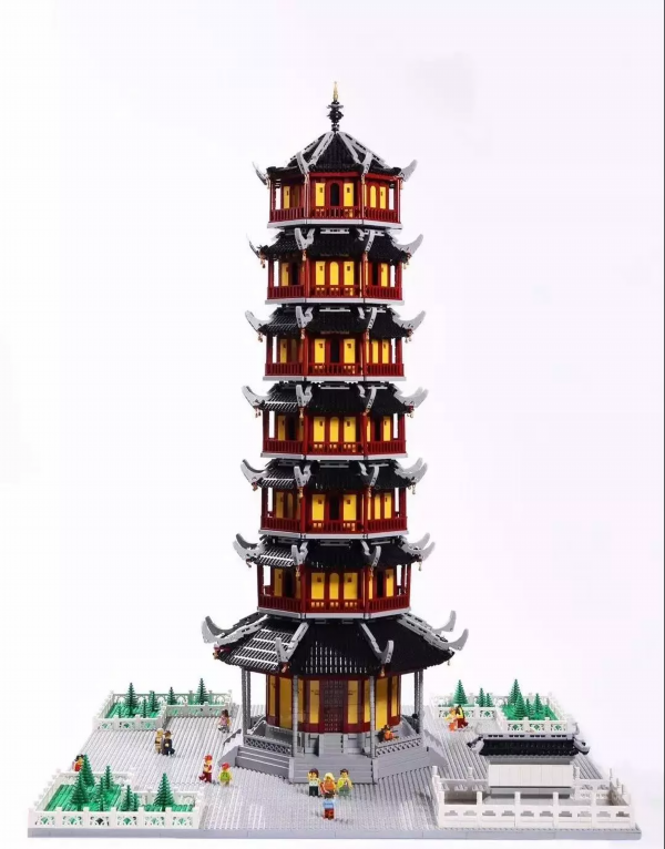 用乐高还原文笔塔,西瀛门的常州人,在上海人民广场走红了!
