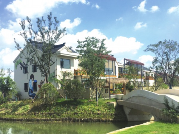 　　藏身于乡村中的民宿，推开门就是地道的农家生活。记者　朱雪芬摄