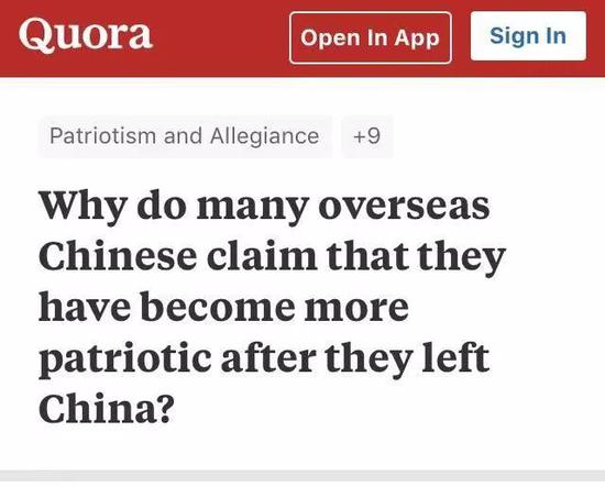 ▲“为什么很多中国留学生说,他们在出国后会变得更加爱国?”