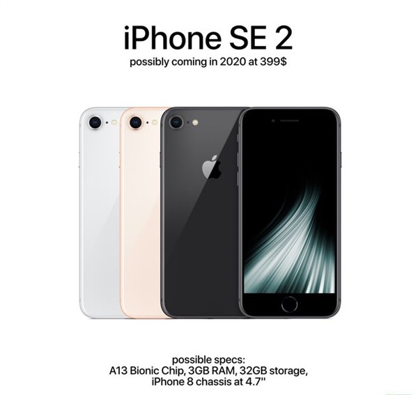 iPhone SE2渲染图曝光:A13/3GB、iP8外观