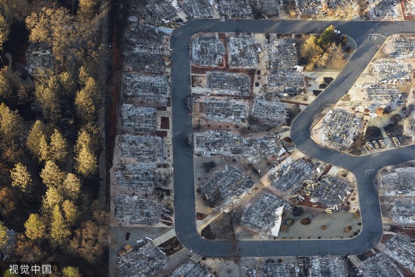 &ldquo;坎普大火&rdquo;造成巨大损失 图自视觉中国