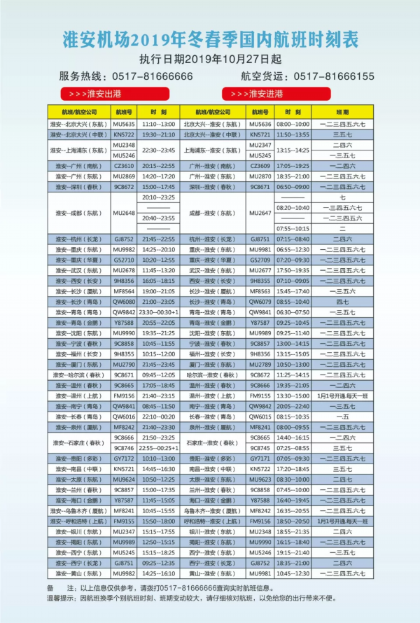 今天起，淮安人可直飞北京大兴国际机场