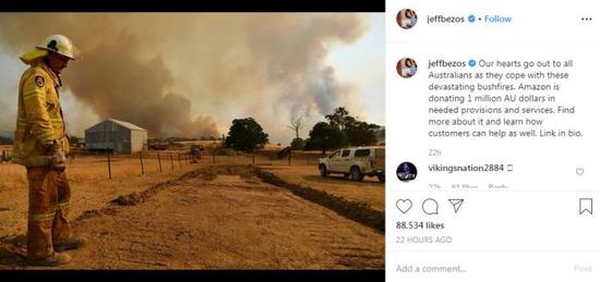 图片来源:贝佐斯社交媒体账号截图。