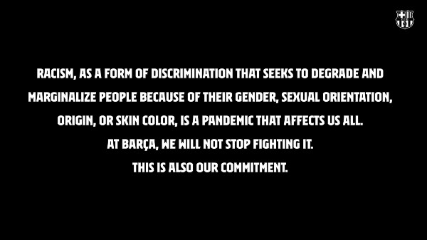 巴萨俱乐部官方社交媒体声明截图