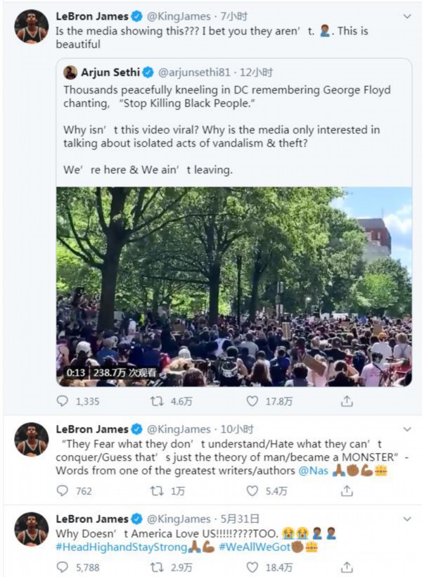 詹姆斯连续发声。