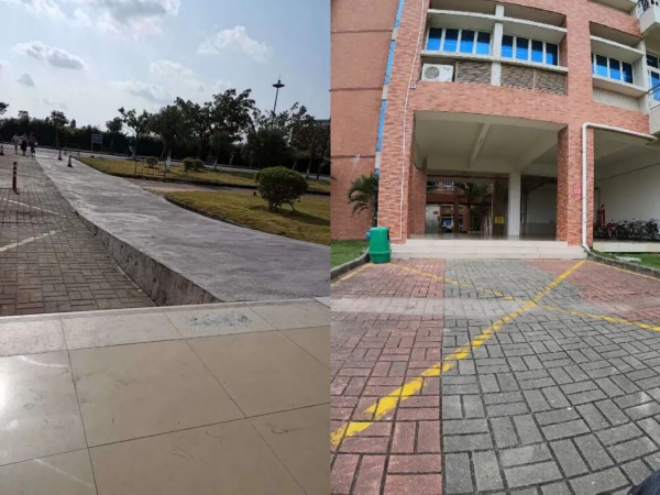 校园无障碍改造前后对比(受访者供图)