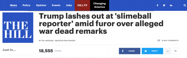 特朗普|被美媒曝“骂阵亡将士笨蛋”这事，特朗普气还没消：混球记者！