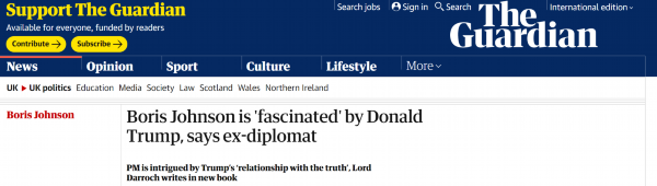 大使|贬损特朗普密电被曝光后辞职，前英驻美大使新书爆料：约翰逊对特朗普“着迷”