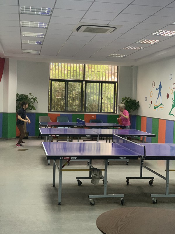 阿姨们打起了乒乓球  澎湃新闻记者 朱奕奕 图