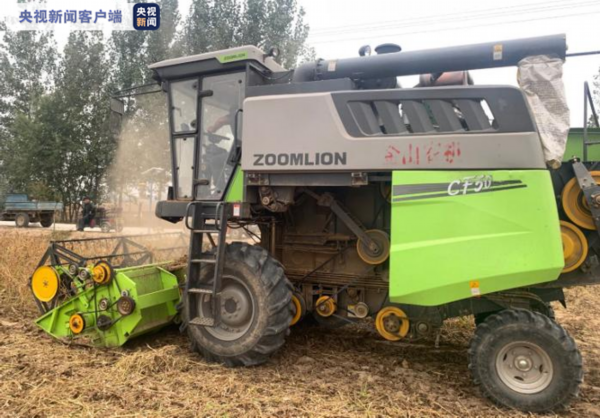 机械|山东300万亩大豆迎来丰收 大规模机械作业展开