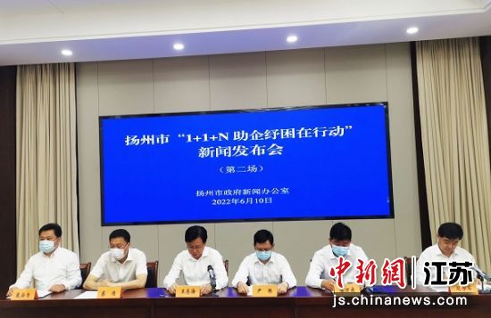 6月10日，江苏扬州举行“1+1+N助企纾困在行动”第二场新闻发布会。董潇潇