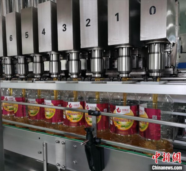 图为漠阳花灌装生产线 受访者供图