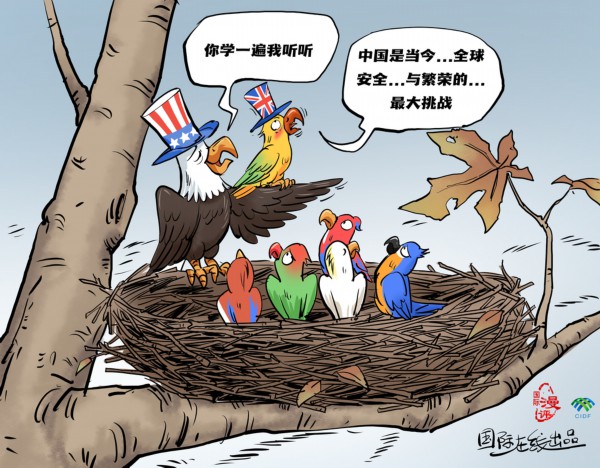 【国际漫评】&ldquo;英&rdquo;鹉学舌_fororder_中文