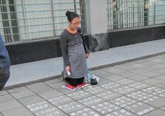 "怀孕女"跪菜场乞讨 称凑620元路费回家