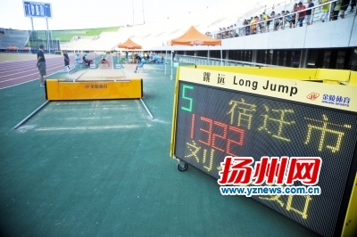 可移动显示屏显示选手信息和成绩。