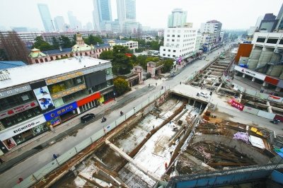 湖南路地下商业街施工忙 预计2018年6月全部建成