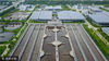 2017年8月22日，空中俯瞰扬州市六圩污水处理厂光伏发电项目。