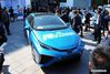 Hydrogen fuel cell vehicles are displayed during an exhibition in Rugao, east China's Jiangsu Province, Oct. 12, 2018. A total of 13 vehicles take part in the 2018 Hydrogen Fuel Cell Vehicle Itinerant Exhibition and Roadshow in the Yangtze River Delta from Oct. 12 to 15. (Xinhua/Xu Congjun) 